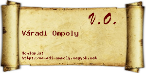 Váradi Ompoly névjegykártya